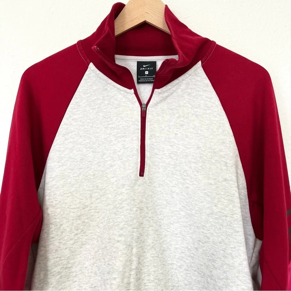 Nike Quarter 1/4 Zip Long Sleeve Dri-Fit Berry Pink Grey Color Block Small - Picture 2 of 16